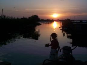 Chinese girl at sunset